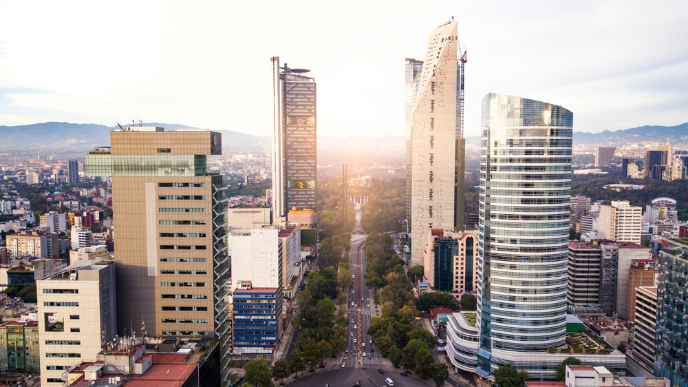 Vista aérea del Paseo de la Reforma en Ciudad de México
