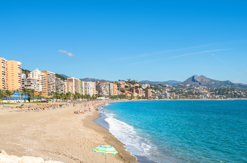 La playa de La Malagueta en Málaga