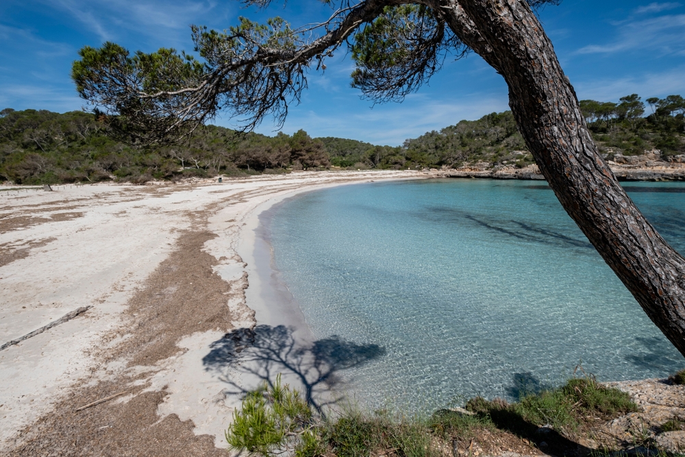 La playa de s'Amarador en el parque natural de Mondragó, en Mallorca
