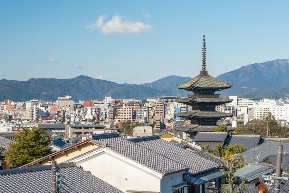 Panorámica de Kioto con la pagoda Yasaka