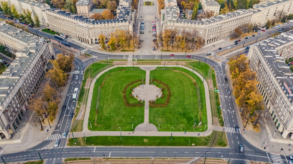 Qué ver en Cracovia: las 18 mejores cosas que hacer 34 Vista aérea de Plac Centralny en Nowa Huta, Cracovia