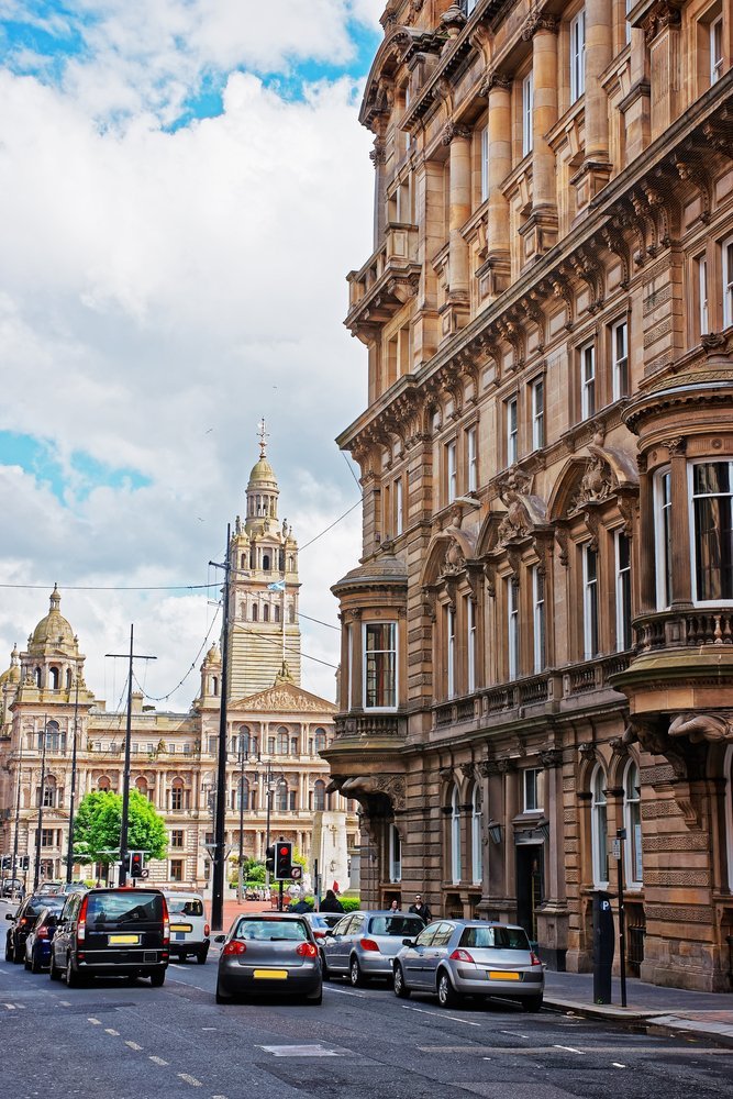 El ayuntamiento Glasgow City Chambers junto a George Square, en el centro de Glasgow
