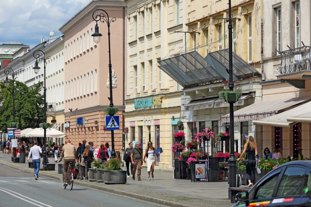 La calle Nowy Świat en Varsovia