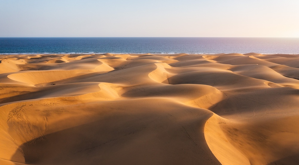 Vista de la reserva de las dunas de Maspalomas en Gran Canaria