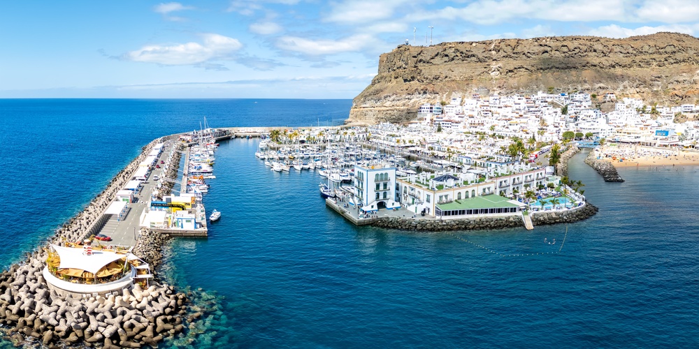 Vista aérea del puerto deportivo de Puerto de Mogán en Gran Canaria