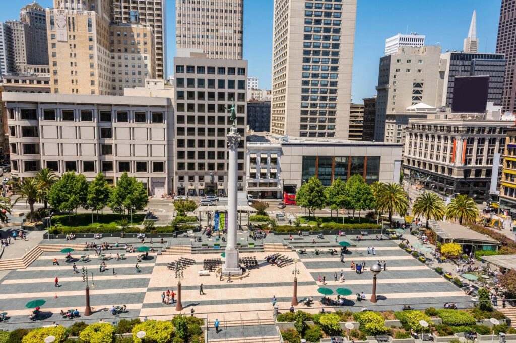 ¿Dónde alojarse en Estados Unidos? Los 15 mejores lugares y buenos hoteles 31 Union Square en el centro de San Francisco vista desde arriba